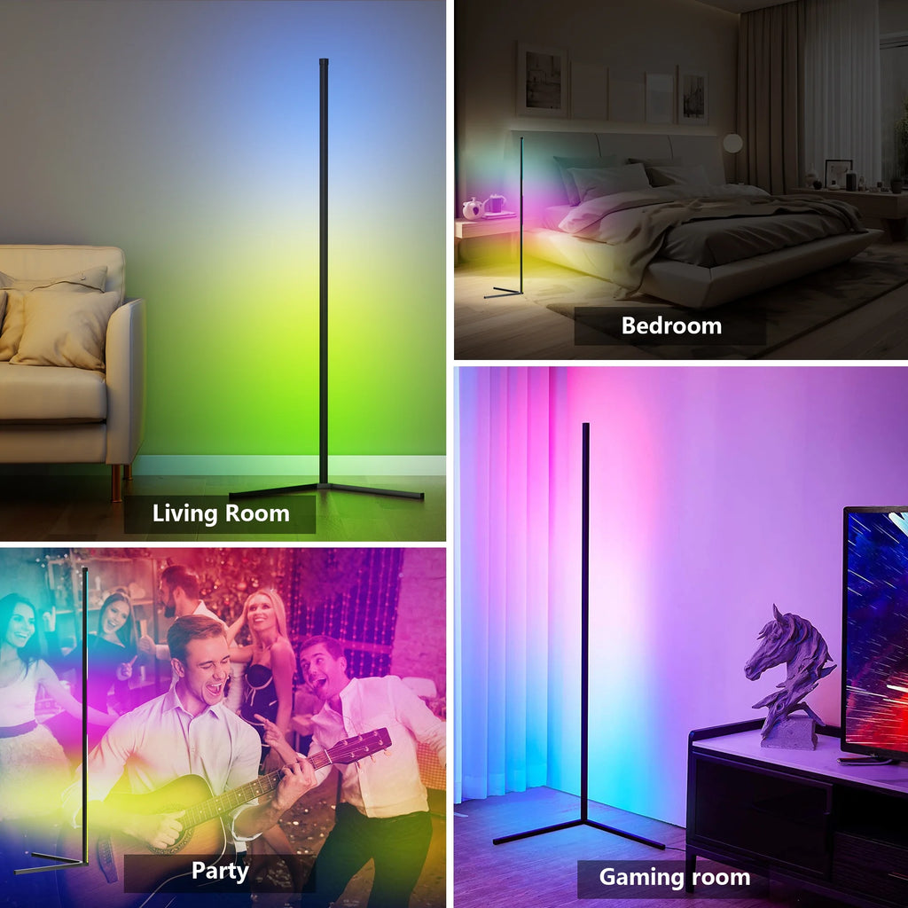 DAYBETTER Smart RGB Corner Floor Lamp | Smart RGB Floor Lamp | Music Sync LED Corner Lamp | Color Changing Modern Floor Light