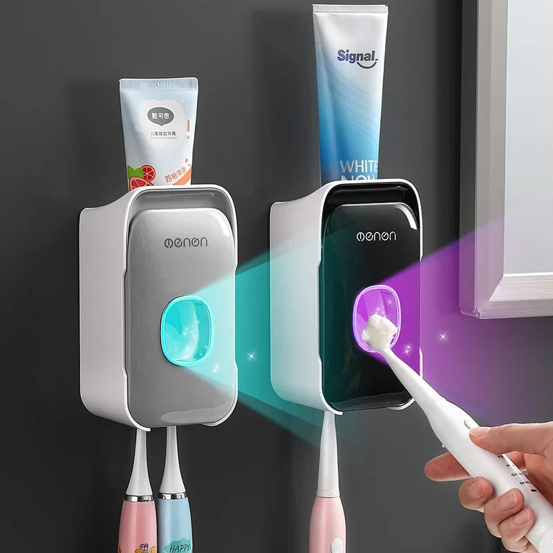 Brand Automatic Toothpaste Dispenser | hands free toothpaste dispenser | wall mounted toothpaste squeezer | automatic bathroom toothpaste holder