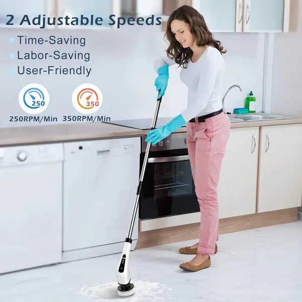 Cordless Electric Spin Scrubber With 9 Replaceable Heads