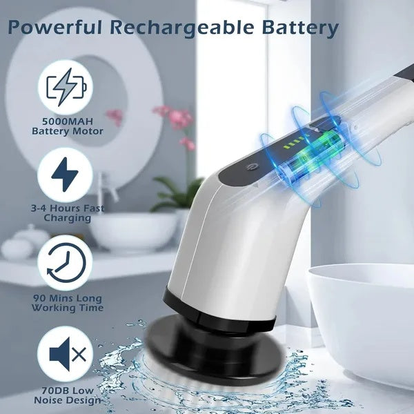 Cordless Electric Spin Scrubber With 9 Replaceable Heads