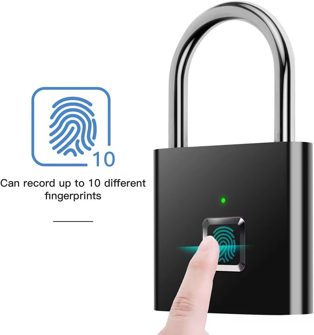 SecureLock Portable Fingerprint Padlock | fingerprint keyless padlock | waterproof rechargeable security lock | SecureLock portable lock