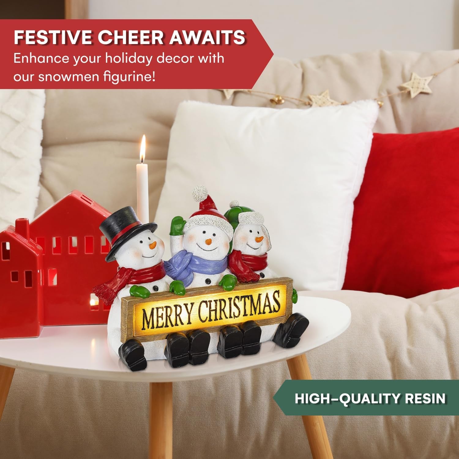 Christmas Gnome Decor Figurines Resin, Gnome Lighted Decorations Indoor Decor Christmas Gnomes LED Holiday Light up Indoor Festive Fiber Optic for Christmas Table Decorations