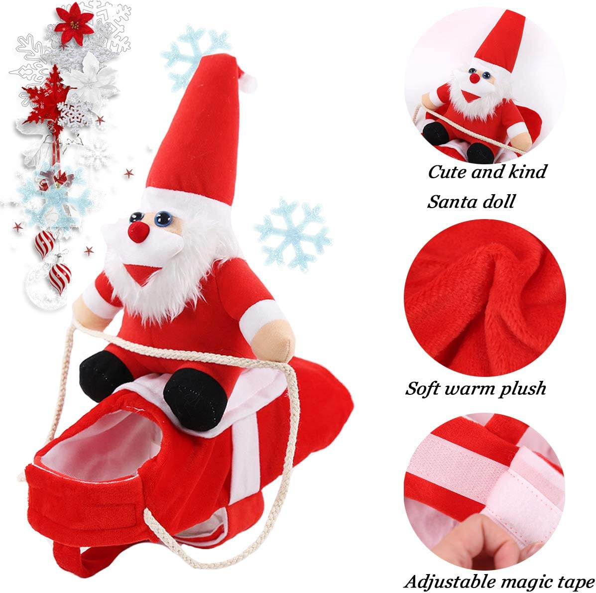 Christmas Dog Costume Funny Santa Claus Outfit | Pet Christmas Costume | Holiday Dog Clothes | Santa Dog Outfit