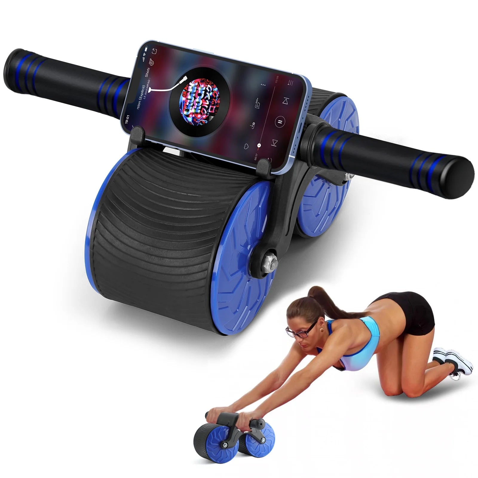 Automatic Rebound Ab Roller Wheel Fitness | Abdominal Wheel for Core Training | Home Gym Ab Workout Equipment | Muscle Strength Ab Roller Wheel