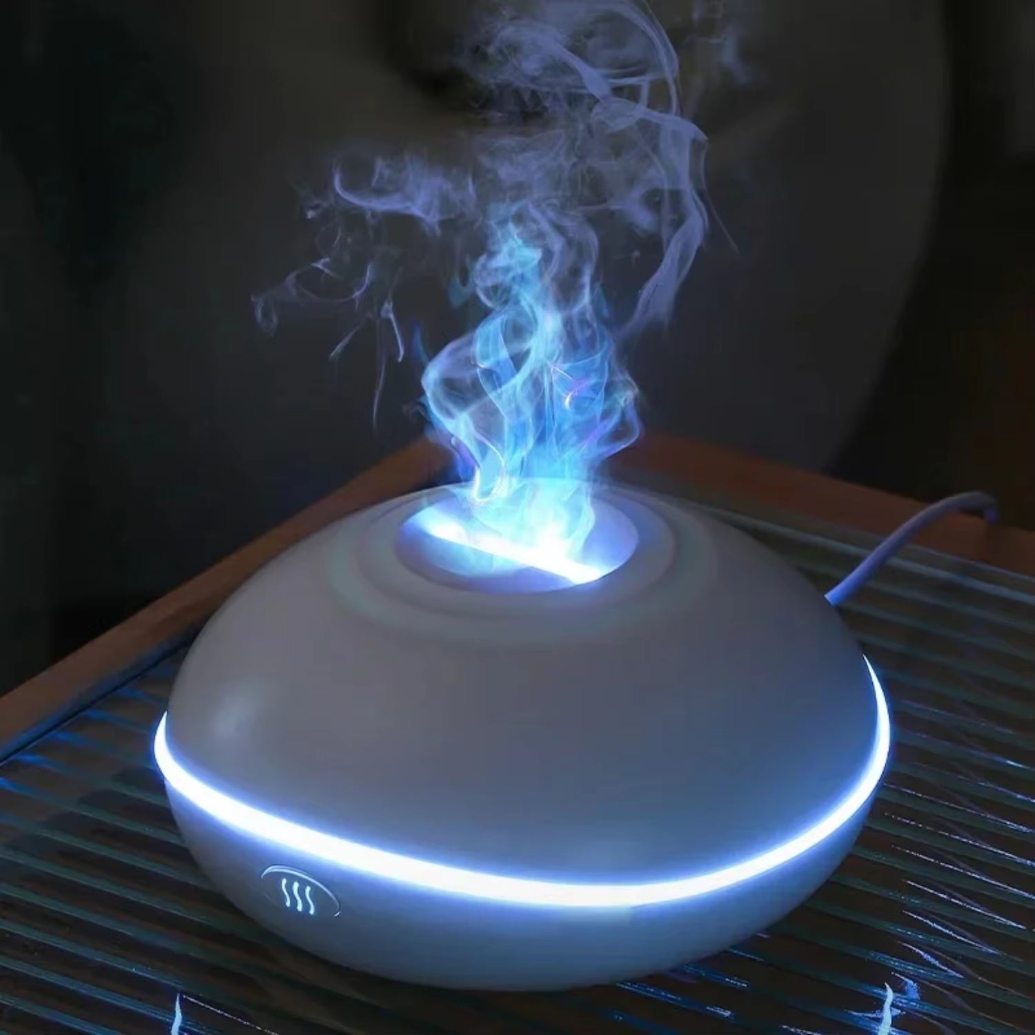 Mini Flame Lamp Air Humidifier Diffuser | Ultrasonic Aromatherapy Mist Diffuser | LED Flame Effect Humidifier | Essential Oil Scent Diffuser