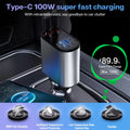 4-in-1 Retractable Fast Car Charger 100W cable | 4-in-1 Retractable Fast Car Charger 100W adapter | 4-in-1 Retractable Fast Car Charger 100W ports | 4-in-1 Retractable Fast Car Charger 100W charging