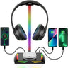 headphone stand wireless charger rack | wireless charging desk stand | black headset holder rack | headphone stand wireless charger