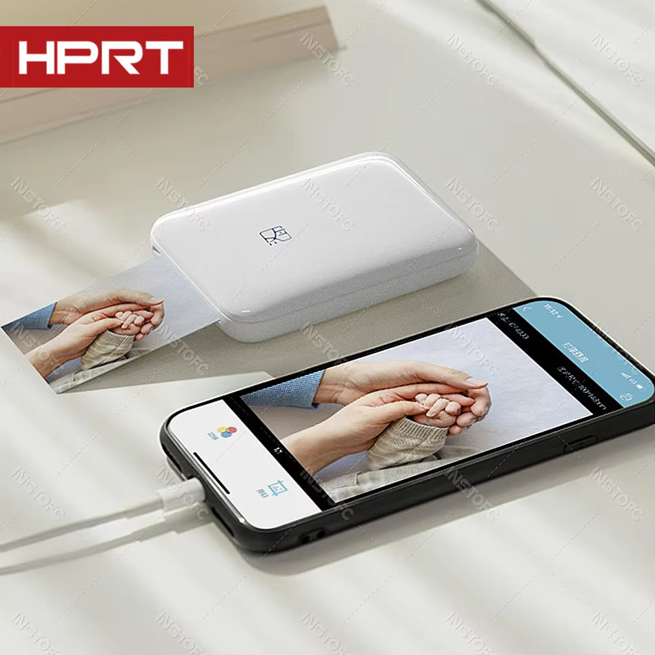 HPRT MT53 Pocket Photo Printer Compact | Compact wireless photo printer | Mobile instant photo printer | Pocket photo printer for iOS and Android