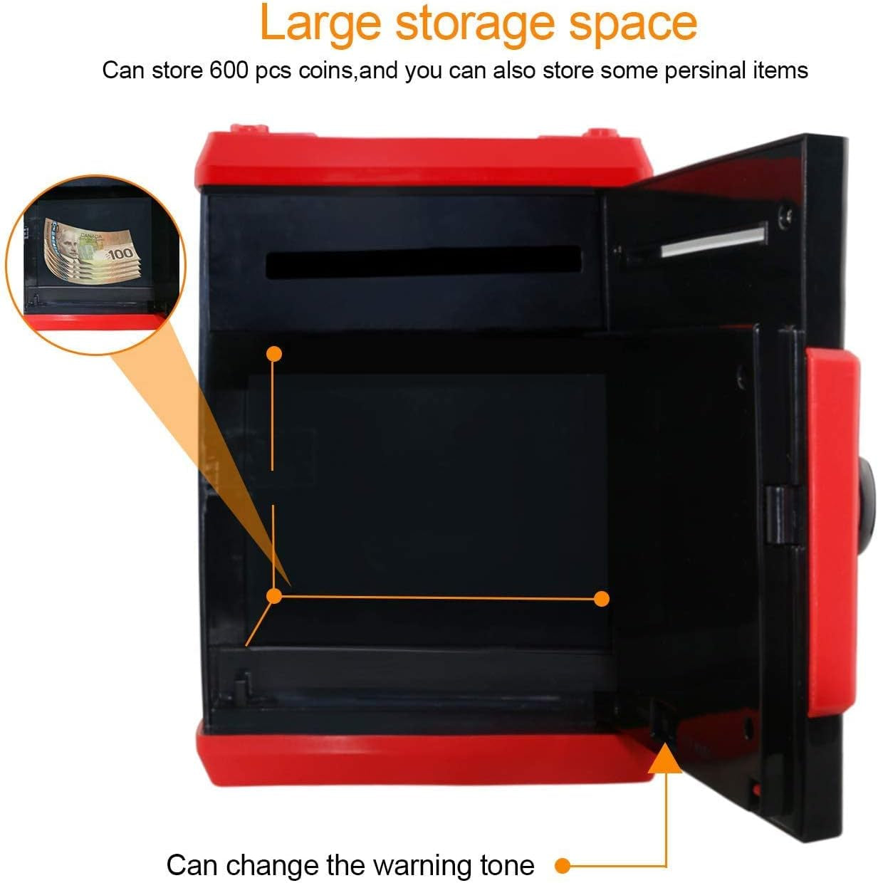 Red Smart Cartoon Piggy Bank Safe | Electronic Piggy Money Bank | Kids Coin Saving Box | Voice Prompt ATM Piggy Bank