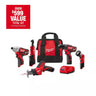 Milwaukee M12 12V Cordless 5 Tool Kit | Lithium-Ion Combo Tool Set | Portable Power Tools with Batteries | Versatile Cordless Tool Kit