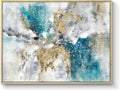 Abstract Canvas Framed Wall Art Marble | Minimalist Gold Foil Wall Painting | Modern Abstract Canvas Artwork | Textured Marble Framed Art Decor