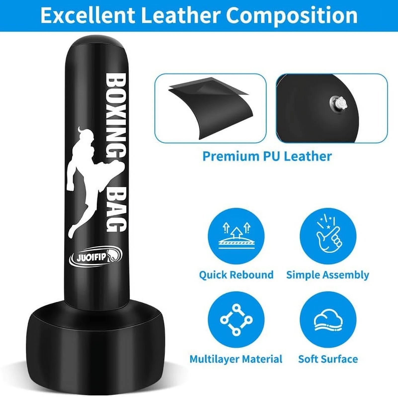 JUOIFIP Heavy Punching Bag Durable Design | Heavy Punching Bag for Home Boxing | Durable Freestanding Boxing Bag | JUOIFIP Home Boxing Training Bag