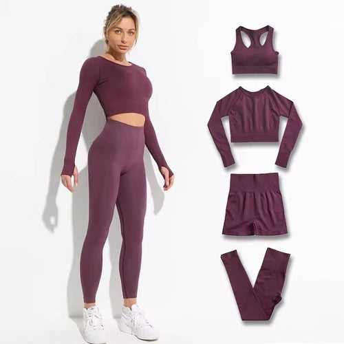 2Pcs Seamless Hyperflex Workout Set Women | Women’s Athletic Two-Piece Outfit | Gym Sportswear for Women | High Waist Leggings and Crop Top
