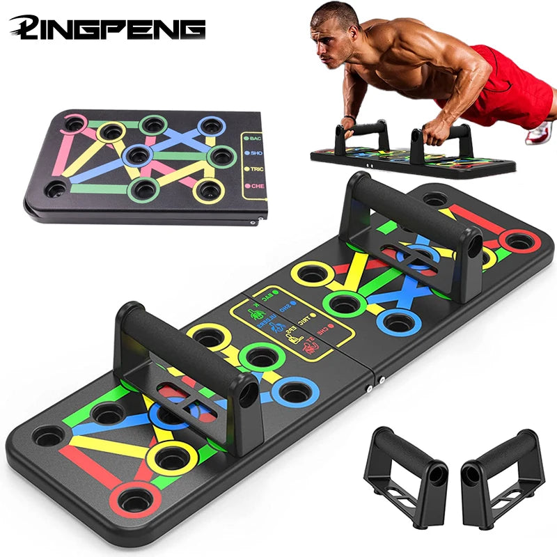 Folding Push Up Board Multi Mode Exerciser | Home Gym Chest and Core Workout | Adjustable Push Up Board for Adults | Multi Position Push Up Board