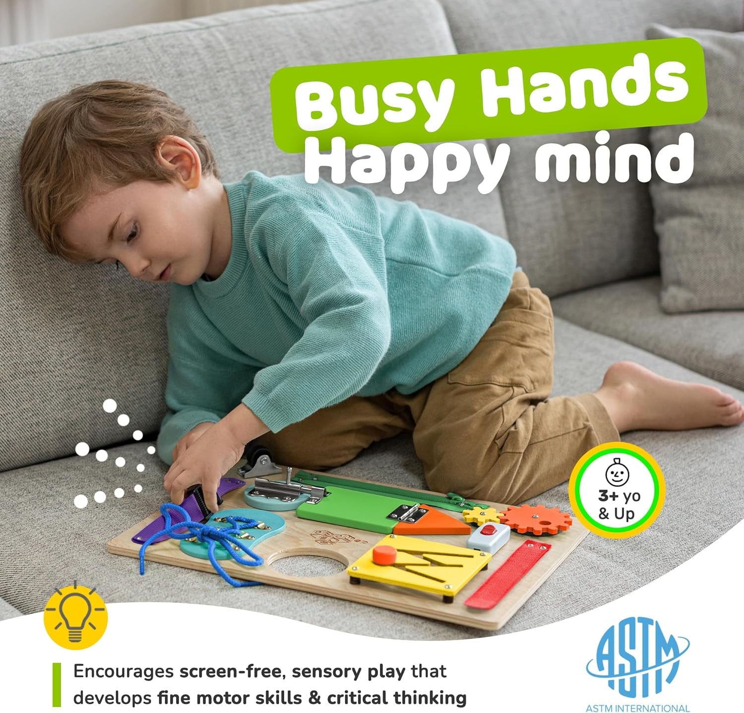 EduPlay Montessori Busy Board Toy | toddler fine motor skills activity board | Montessori learning busy board | EduPlay interactive activity toy