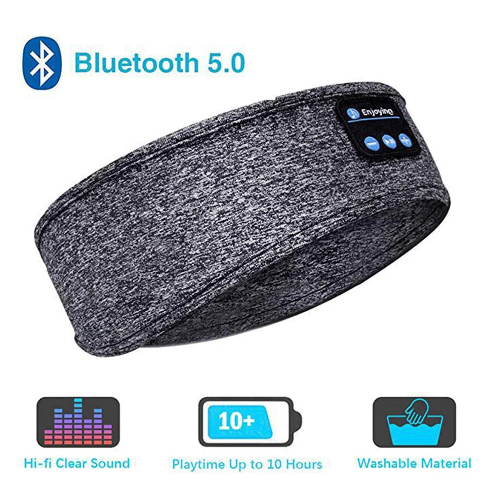 Bluetooth Wireless Earphones Sleep Headband | Sports Sleeping Headband with Earphones | Wireless Music Eye Mask Headset | Elastic Bluetooth Sleep Headband