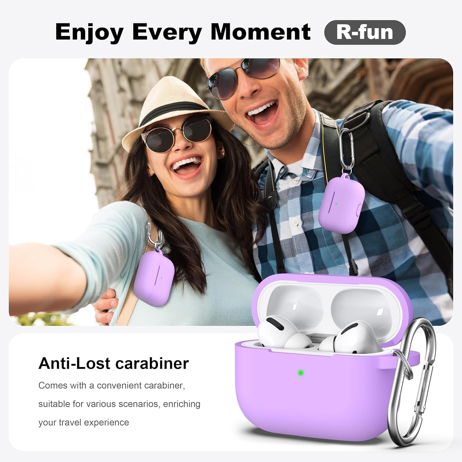lavender airpods pro silicone case | airpods pro protective skin cover | women’s airpods case lavender | Airpods Pro Lavender Silicone Case Cover