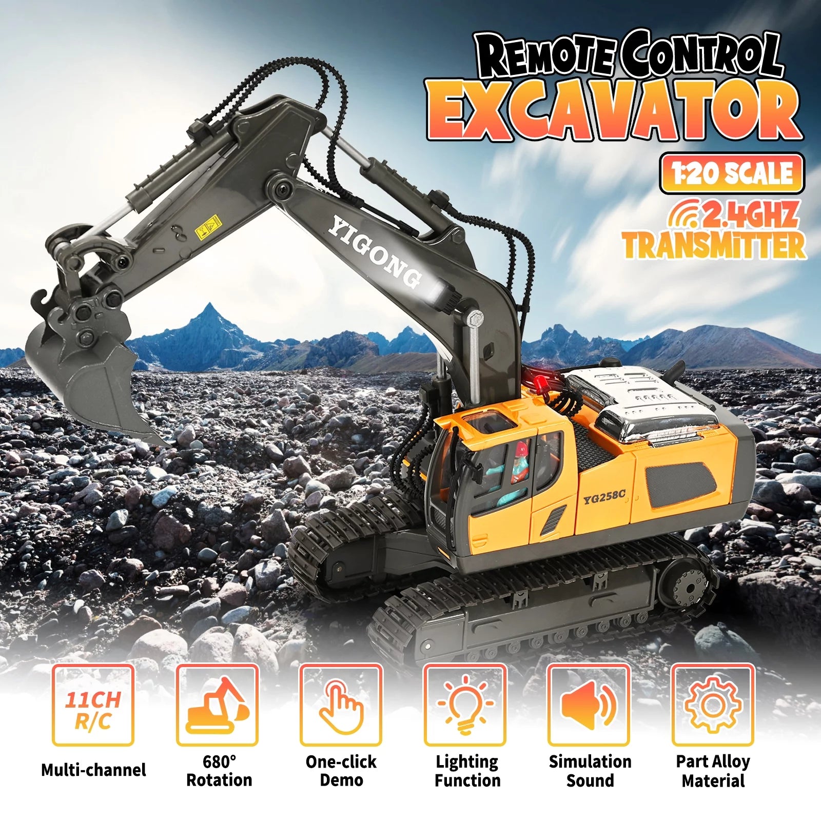 JakMean Remote Control Excavator | RC Excavator 11 Channel Fun | JakMean Remote Control Excavator 11 Channel Fun | Remote Control JakMean Excavator