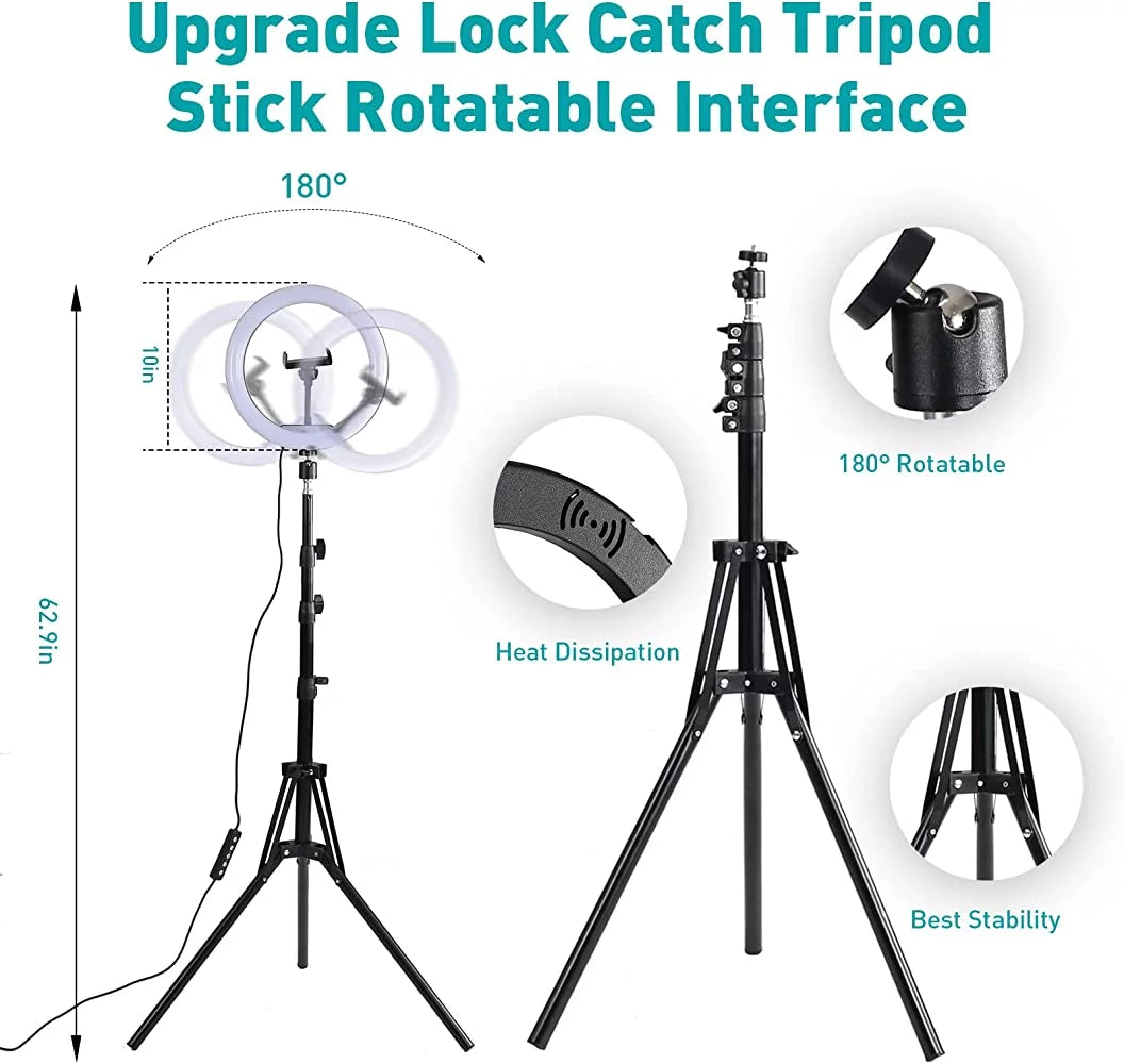 2-Pack LED Video Light Kit, Remote Control Dimmable USB LED Continuous Light Photography Light with Tripods, 9 Color Filters and 10 Brightness Level for Video Recording, Game Streaming, Youtube