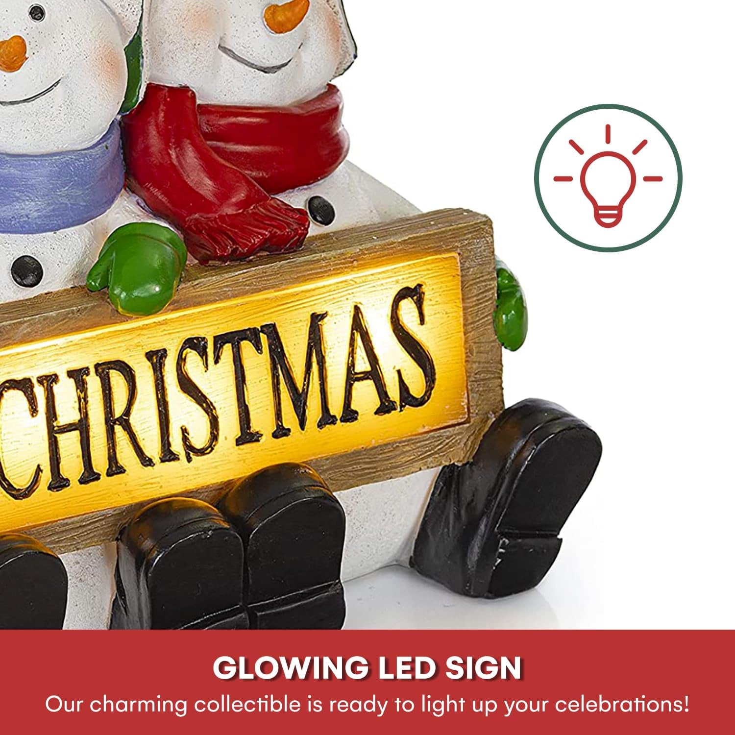 Christmas Gnome Decor Figurines Resin, Gnome Lighted Decorations Indoor Decor Christmas Gnomes LED Holiday Light up Indoor Festive Fiber Optic for Christmas Table Decorations