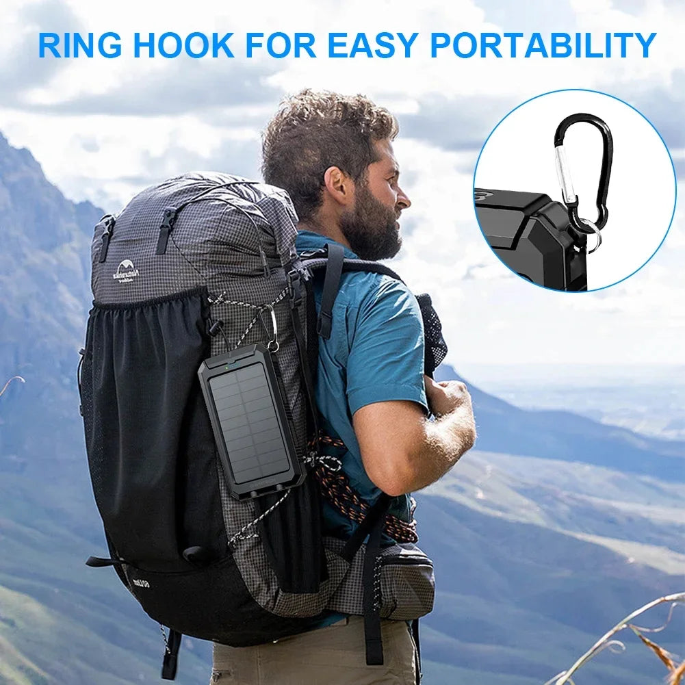 OWNTECH Portable Solar Charger 20000mAh | solar charger for outdoor adventures | portable power bank 20000mAh | eco-friendly solar charger