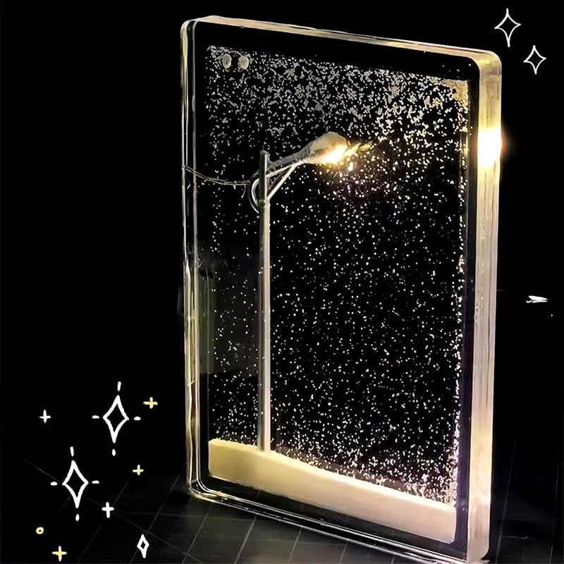 Snow Scene Night Light Street Lamp Decor | Christmas Snow Scene Night Lamp | Winter Street Lamp Night Light | Holiday Snowy Night Decor Lamp