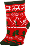 Womens Oooh Yeah Novelty Christmas Socks | festive Christmas socks for women | cozy holiday novelty socks | Womens fun Christmas socks