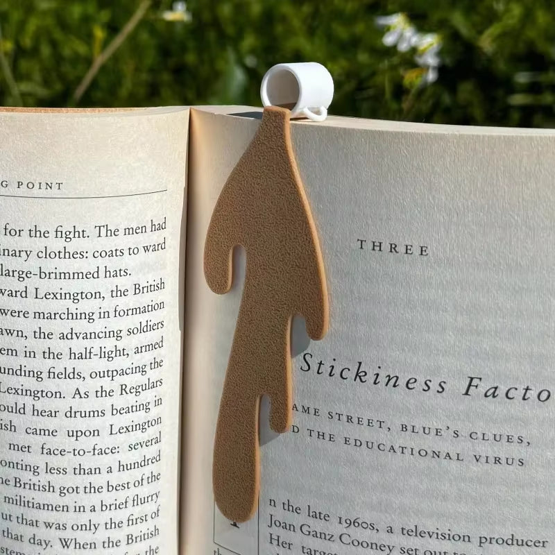 Cute Spilled Coffee Bookmark Marker | cute coffee spill bookmark | fun book corner marker accessory | unique bookmark gift