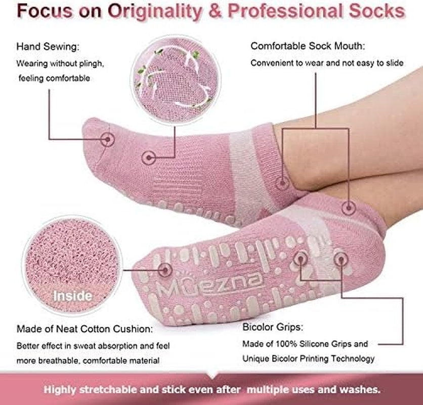 YogaComfort Non Slip Yoga Socks Grip | Non Slip Yoga Socks Cushion | Yoga Grip Socks Comfortable | Yoga Socks for Stability
