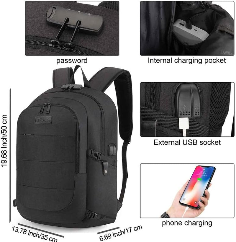 Water Resistant Travel Laptop Backpack| waterproof travel laptop backpack | anti theft laptop bag for school | usb port backpack for students