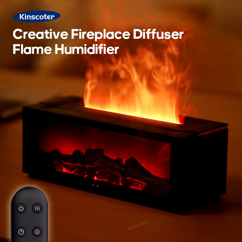 HUMI KINSCOTER Fireplace Aroma Diffuser | Colorful LED Aroma Diffuser | Essential Oil Diffuser Night Lamp | Fireplace Style Aromatherapy Diffuser