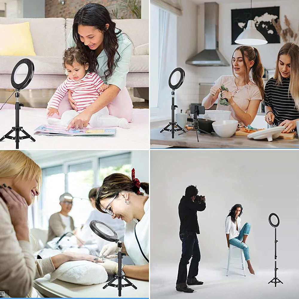 2-Pack LED Video Light Kit, Remote Control Dimmable USB LED Continuous Light Photography Light with Tripods, 9 Color Filters and 10 Brightness Level for Video Recording, Game Streaming, Youtube